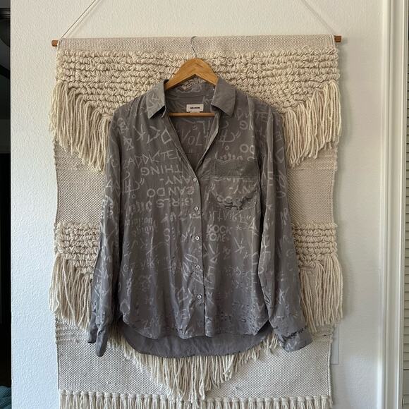 Zadig & Voltaire Morning Manifesto Silk Jacquard Shirt - Picture 1 of 8